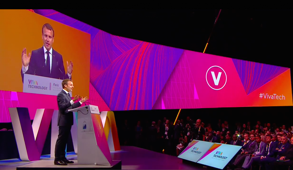 Emmanuel Macron lors de son discours d’ouverture du salon Vivatech 2018